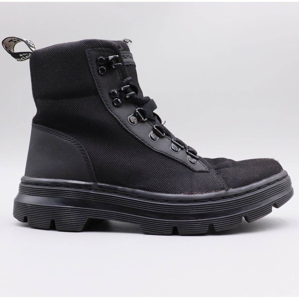 Dr. Martens Combs Womens Size US 7 Black Canvas Lace Up Combat Boots Casual